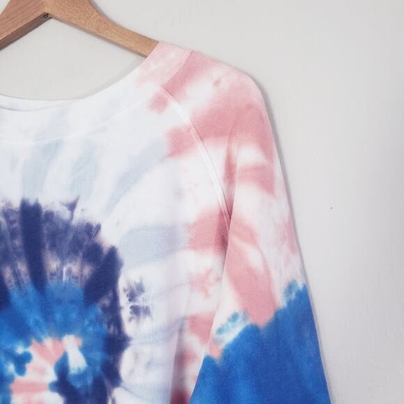 NEW Wildfox Couture Monte Crop Dawn Spiral Tie-Dye Hooded Sweatshirt - Picture 6 of 12